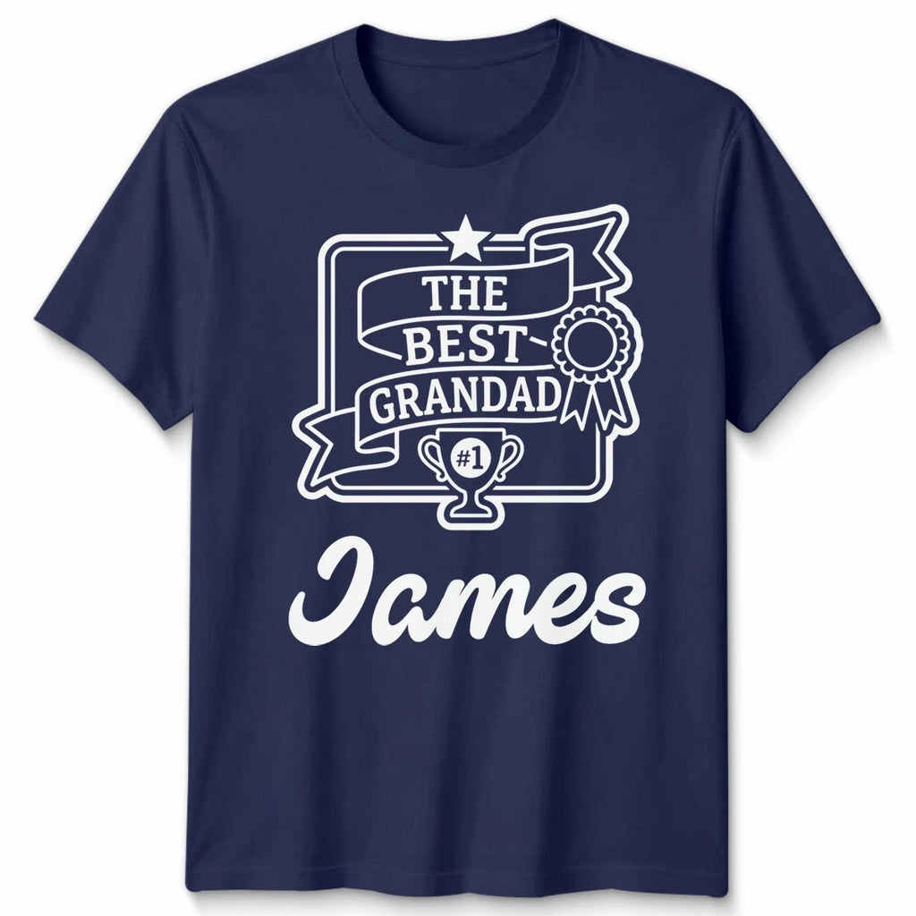 Personalised Mens T Shirt The Best Grandad Custom Name Gift Father's Day