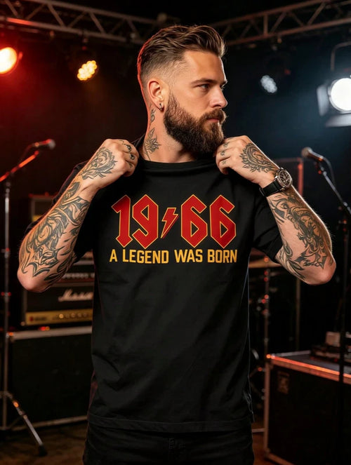 1966 A Legend Was Born T-Shirt 60th Birthday Rock Style Tee Men's Gift Retro Tee