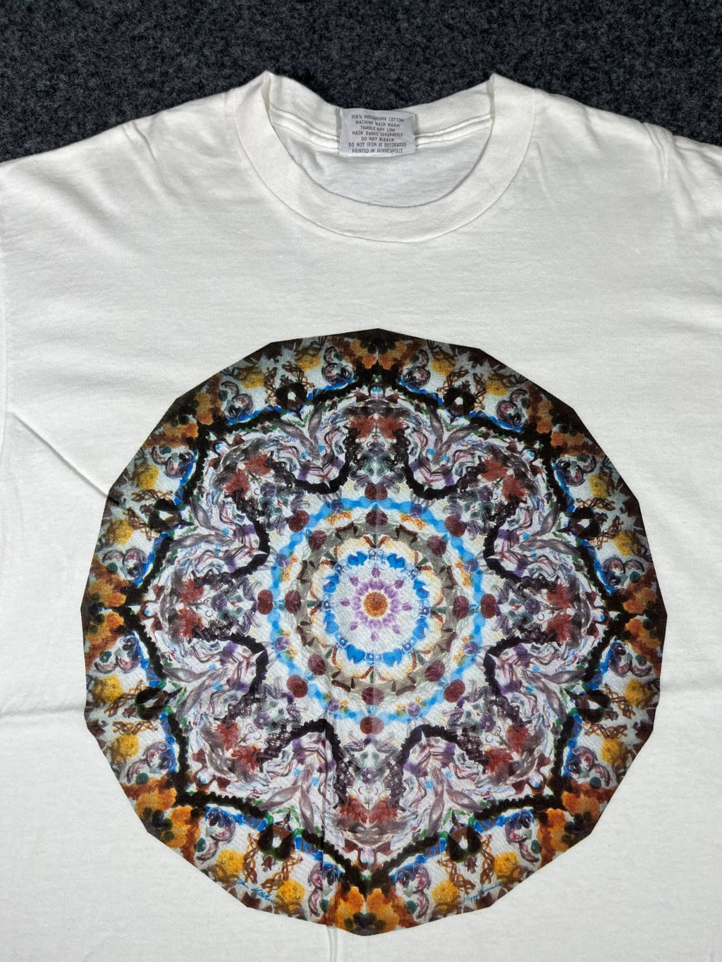 Vintage 90s Mandala Art T-Shirt White XL Retro Boho Psychedelic