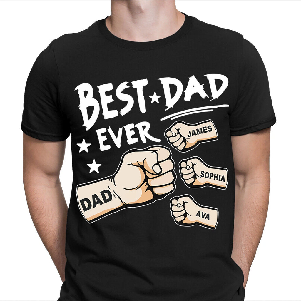 Best Dad Ever Personalised Fathers Day T Shirt Birthday Novelty Gift Tee Top #FD