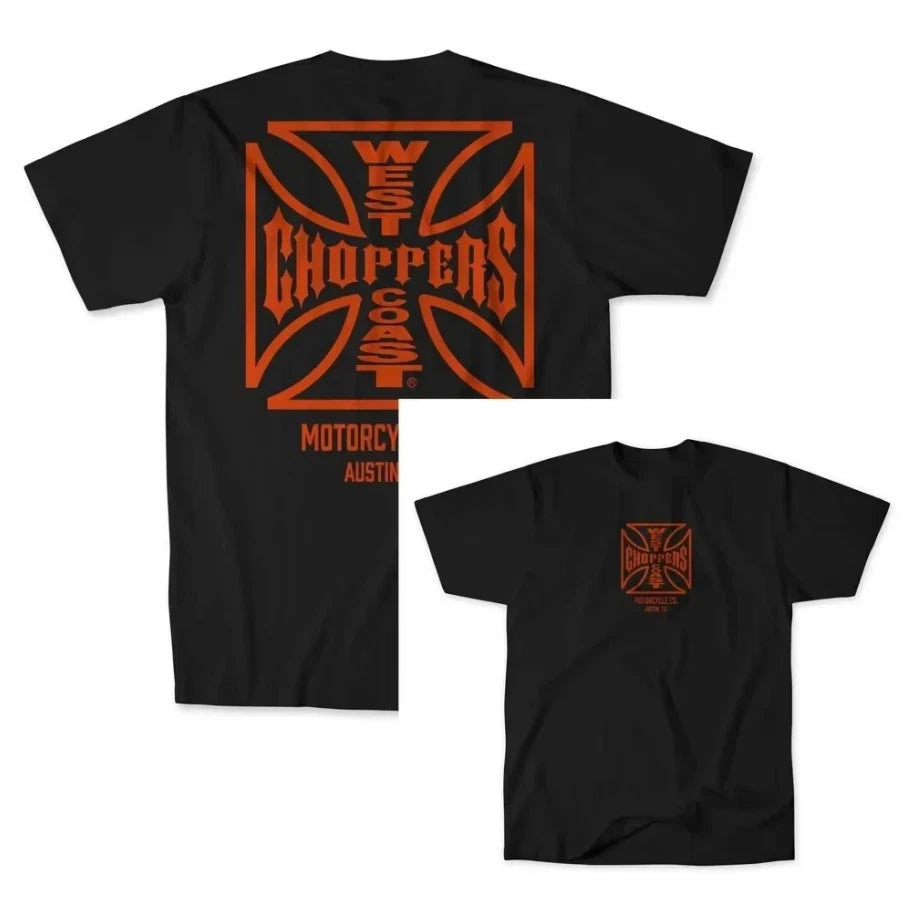 West Coast Choppers Black T Shirt with Cross detail, USA Paul Walker inspired