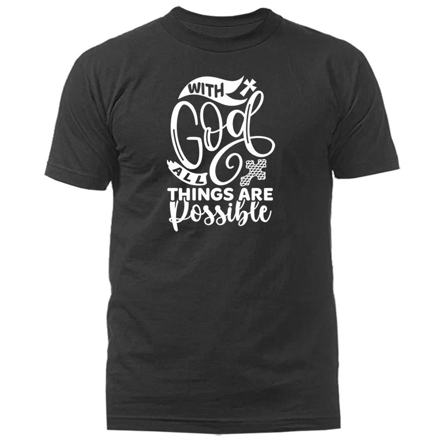 With God All Things are Possible Christian Religious T-shirt