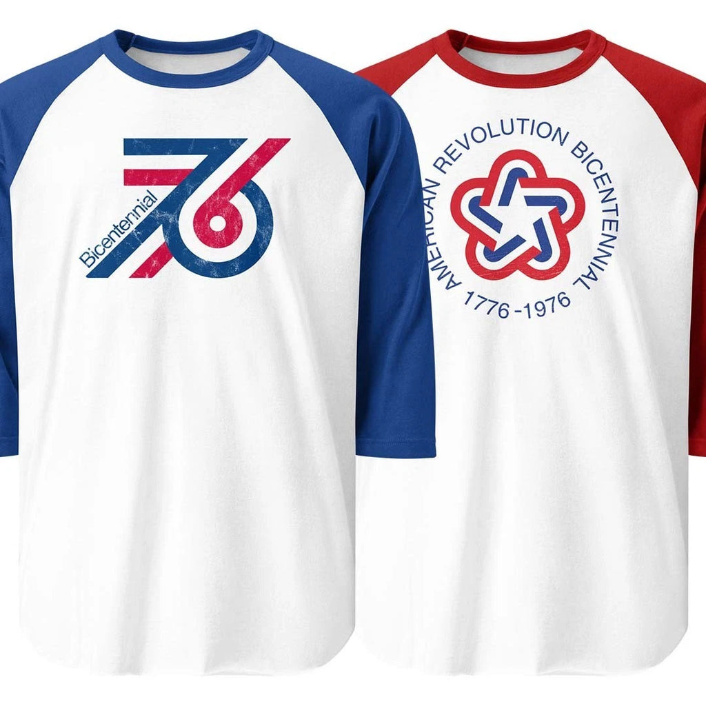 1976 American Bicentennial Retro unisex 3/4 sleeve raglan baseball tee