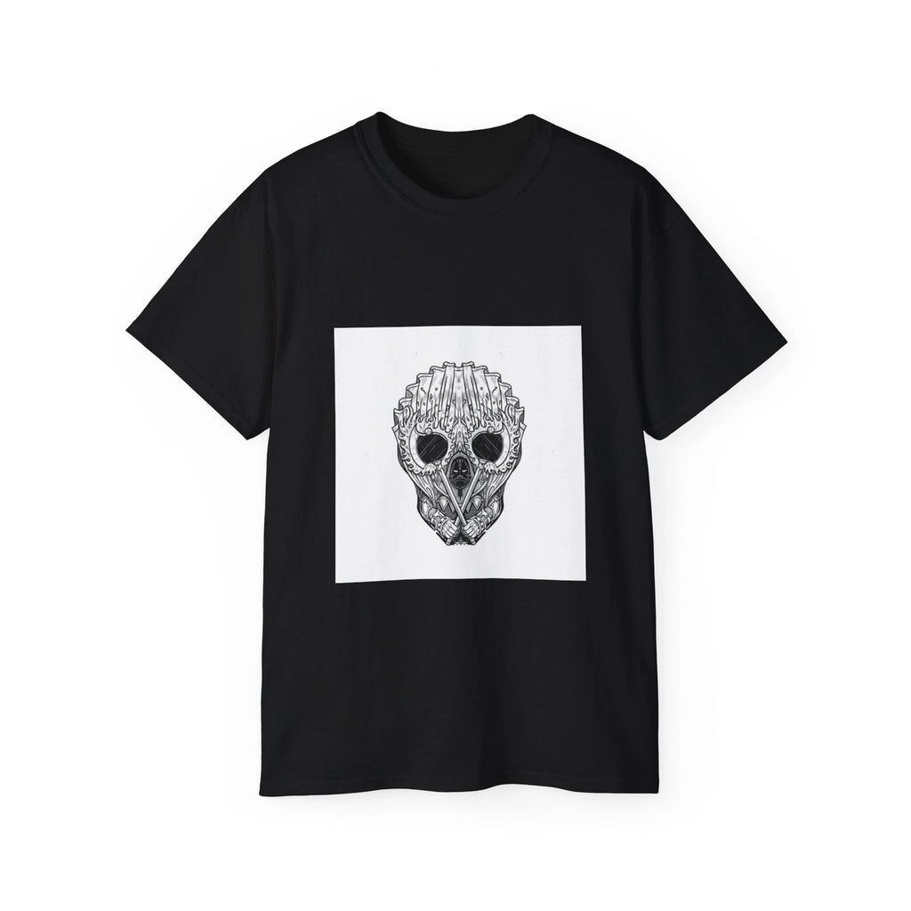 Skull Crane Demon Horns Stars Universe | Custom Graphic T-Shirt