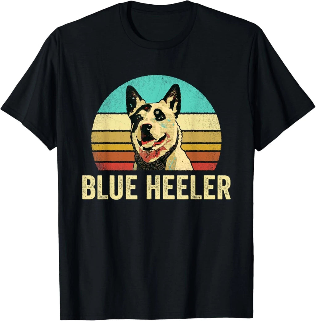 Vintage Blue Heeler Shirt Dog Sunset Gift Unisex T-Shirt