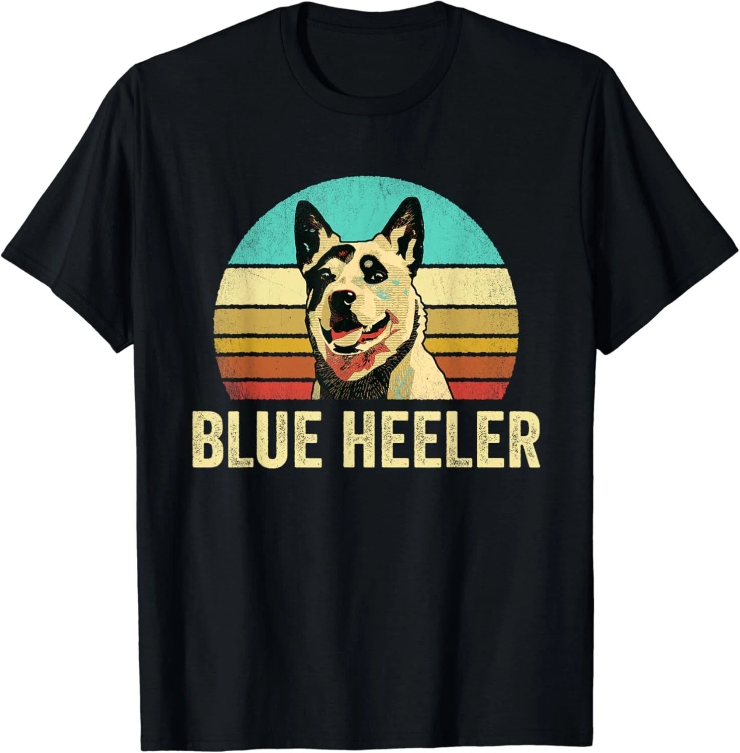 Vintage Blue Heeler Shirt Dog Sunset Gift Unisex T-Shirt