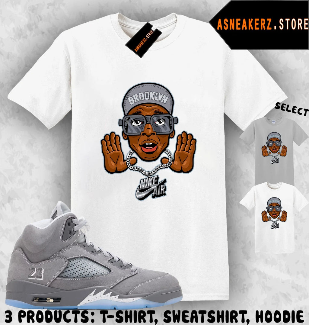 Shirt To Match AJ 5 Wolf Grey 2026 Sneaker Matching Tee Mars Blackmon T-Shirt