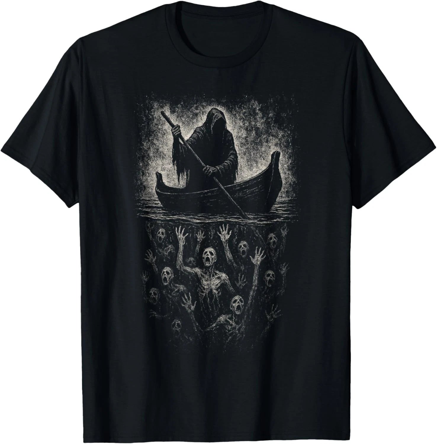 Reaper Horror Goth Charon Hades Underworld Mythology Alt Art Gift Unisex T-Shirt