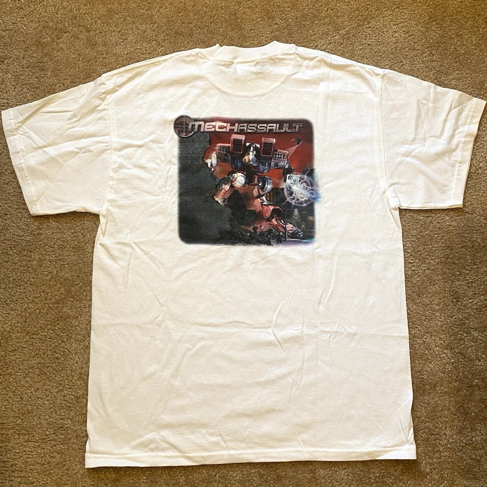 Vintage 2002 MechAssault Xbox Promo T-Shirt Size Large Y2K Video Game