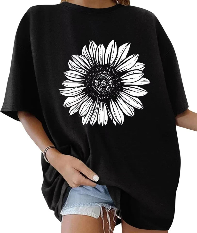 Women’s Graphic Print Short Sleeve Tops Crew Neck Casual T-Shirt