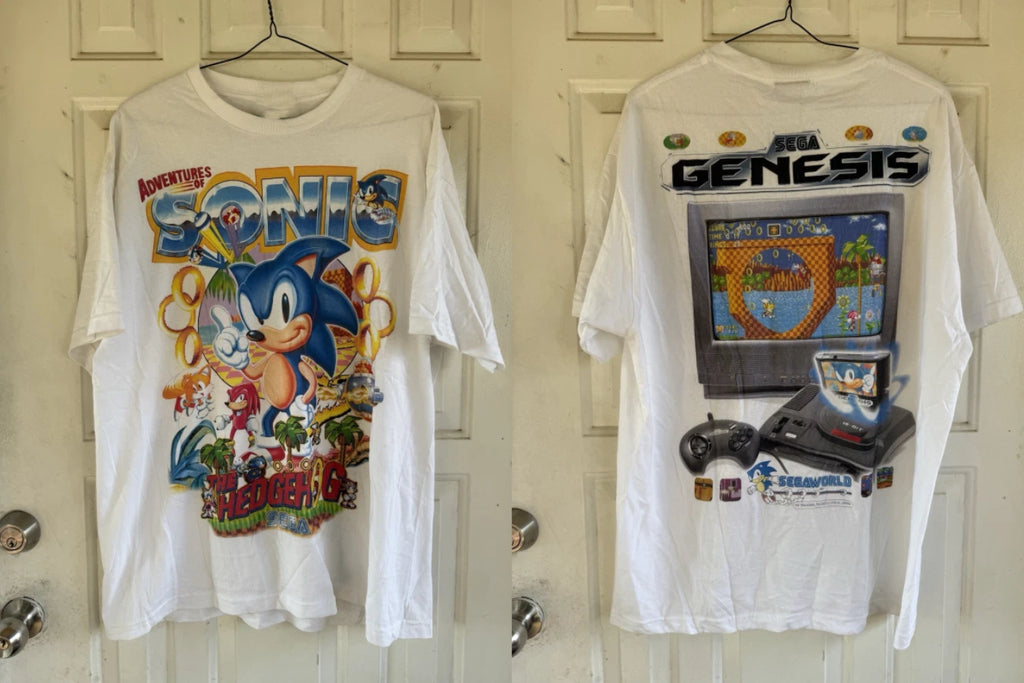 Vintage Sonic Sega Genesis T-Shirt Retro Style Gaming Graphic Tee Unisex S-5XL