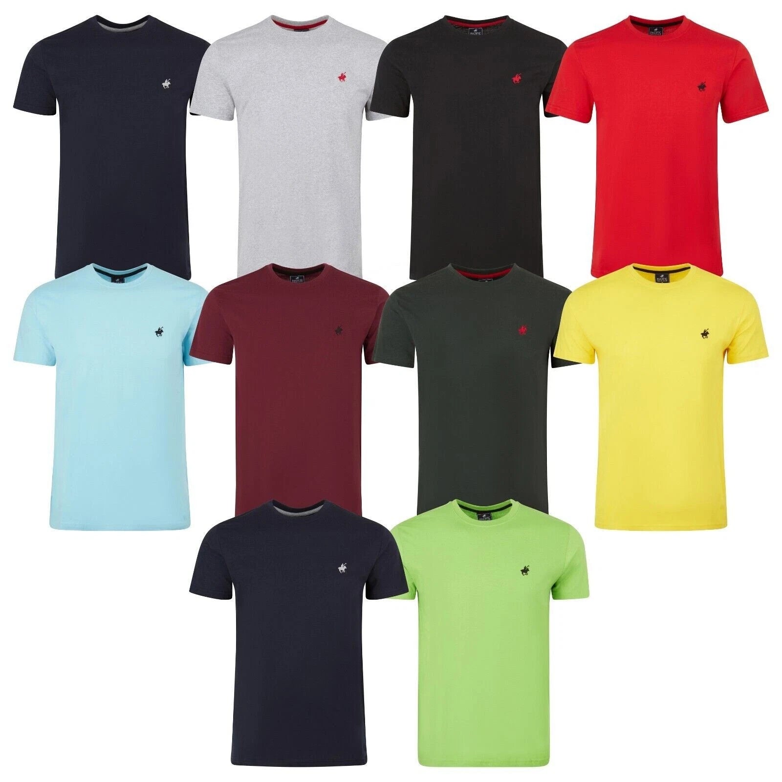 Assorted Colors 100% Cotton Men's Pacific Club Short Sleeve T Shirts Lounge Soft