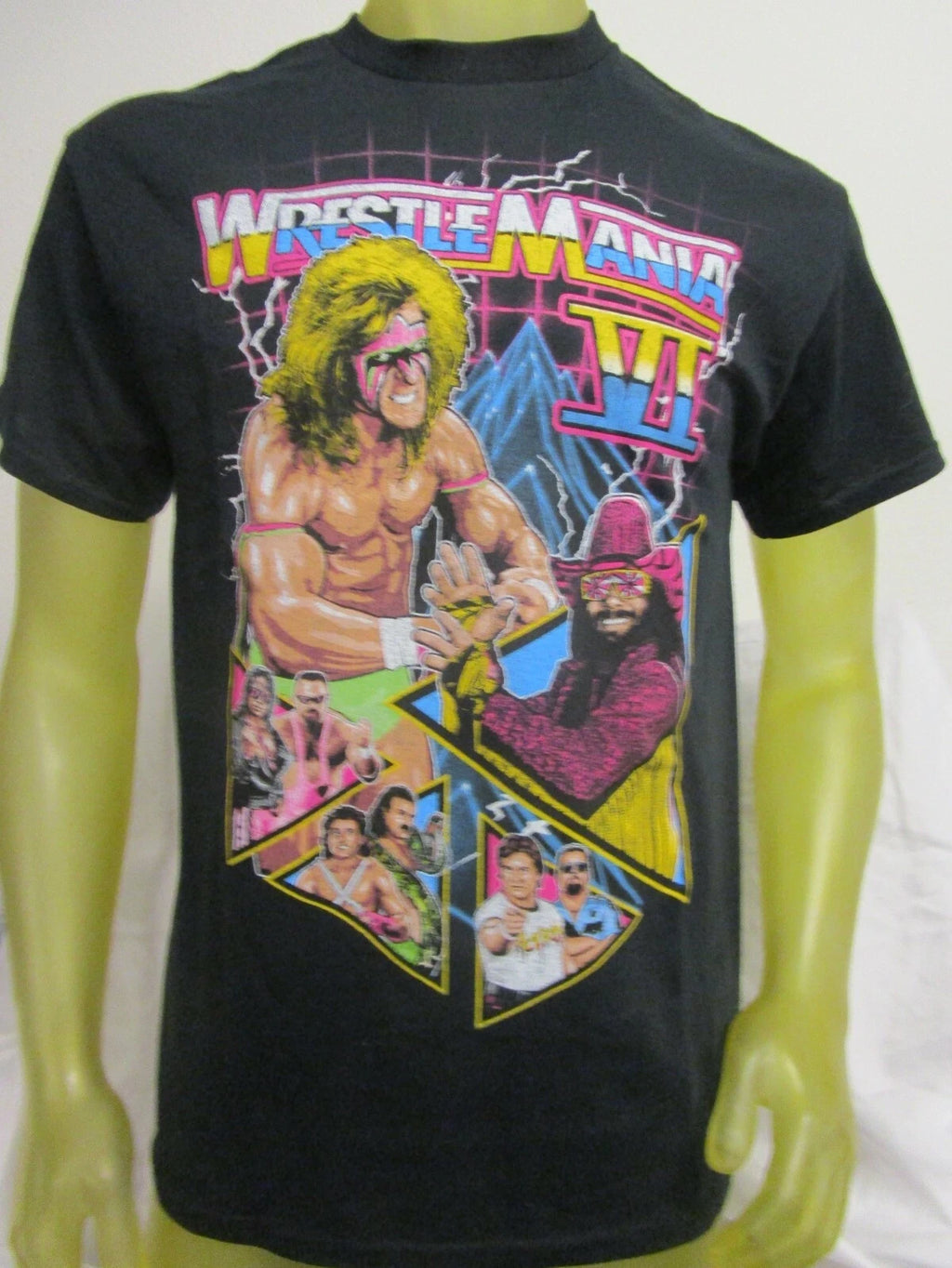 Wrestlemania IV WWF Ultimate Warrior Macho Man Brett Owen Heart Shirt Jake Snake