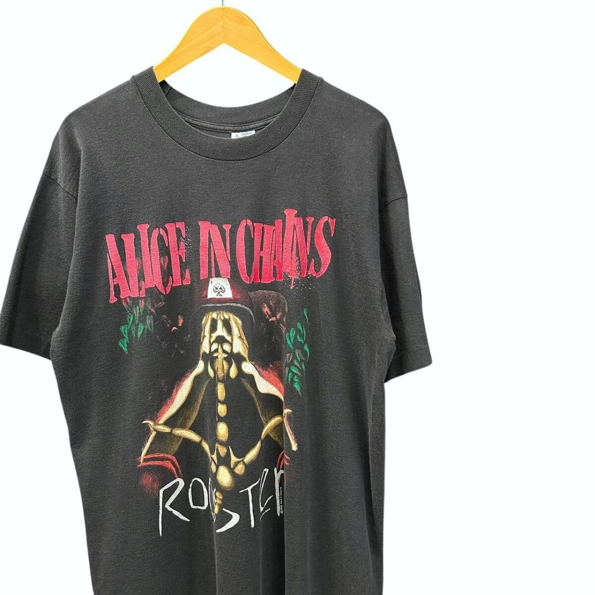 Vintage Alice In Chains 1990s USA Made Band T Shirt L Black Double Print