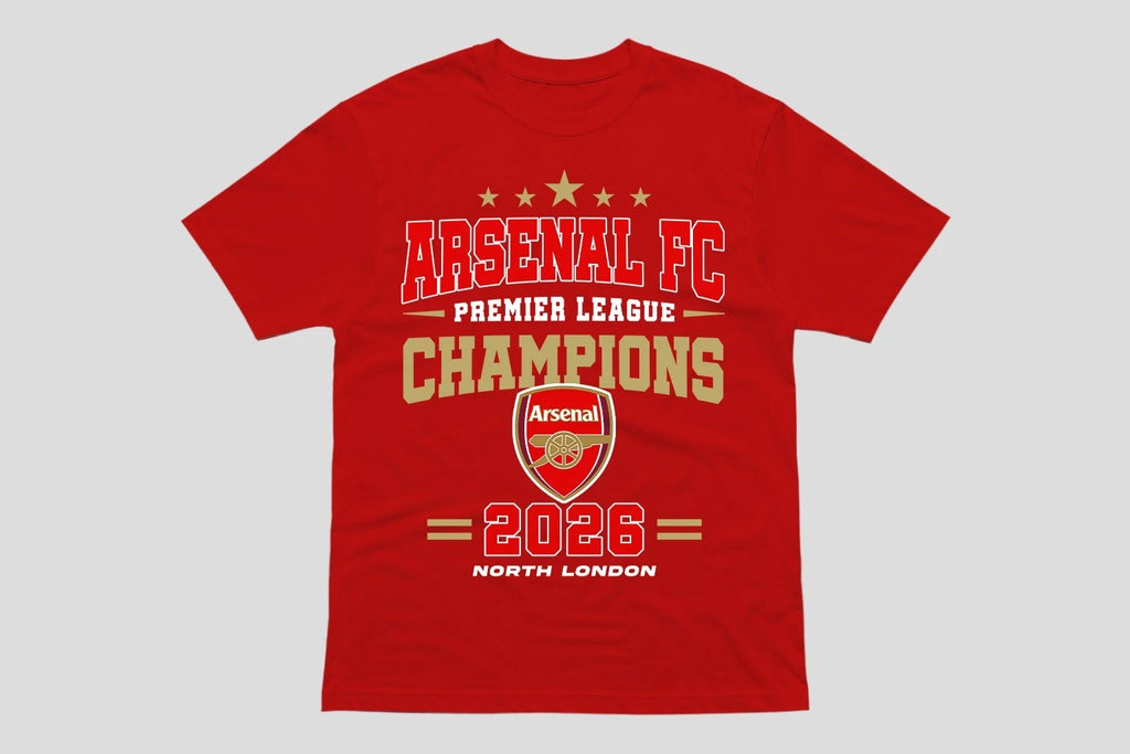 Arsenal FC Champions 2026 T-Shirt Premier League Winners Football ADULT