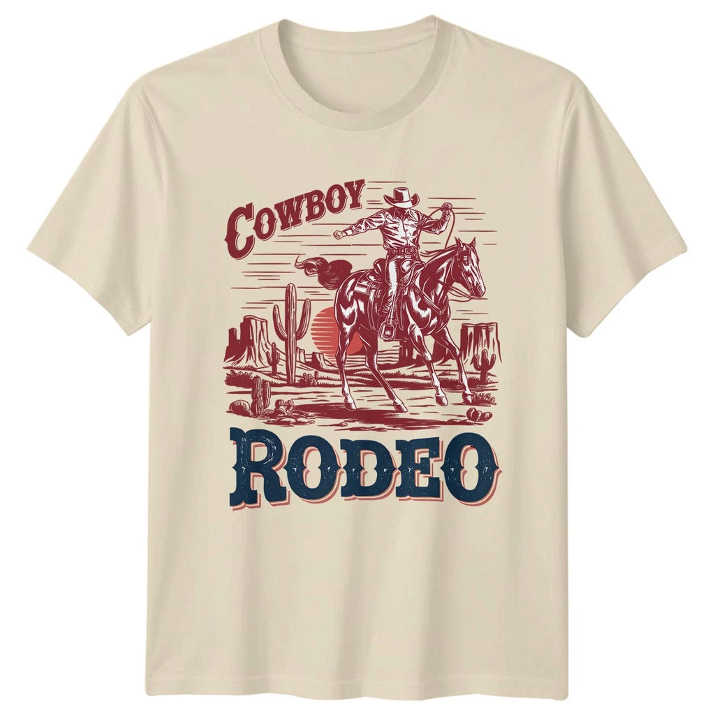 Cowboy Rodeo T-Shirt Western Horse Riding Fathers Day Gift For Him And Her