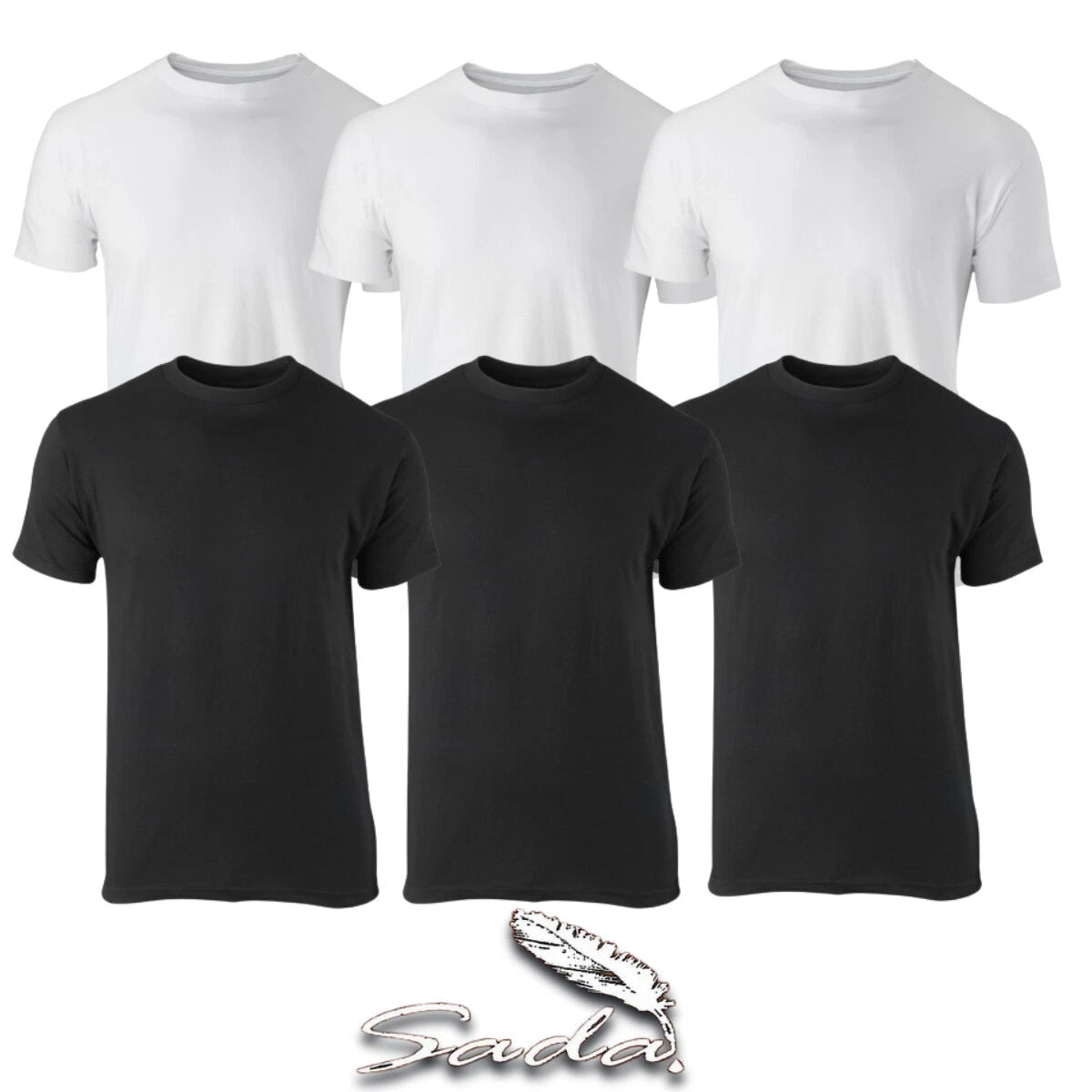 SADA T-Shirt Crew-Neck (6pc)  Short-sleeve 100% Cotton