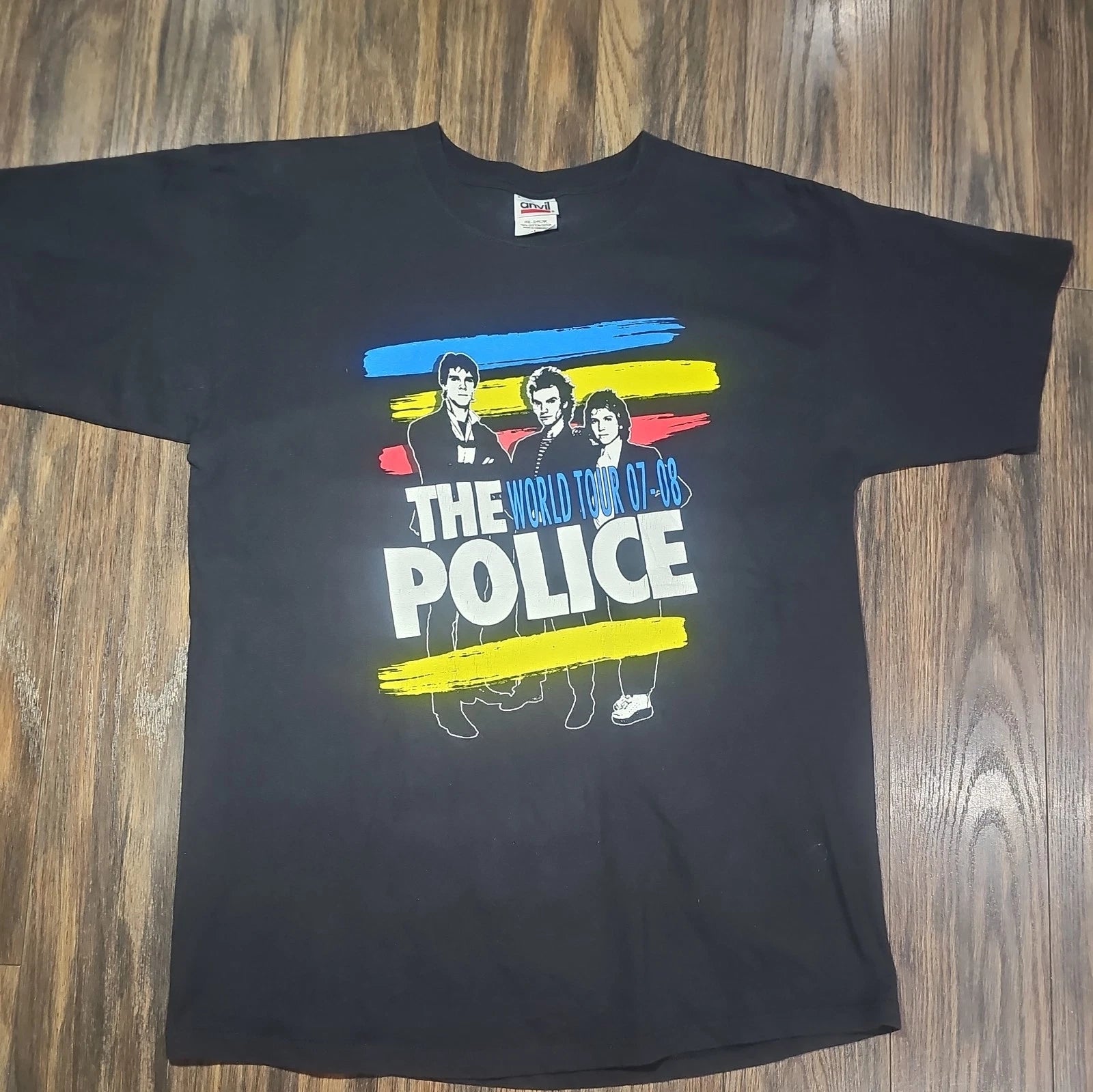 RARE VINTAGE GENUINE THE POLICE 2007-2008 Reunion Concert Tour t-shirt Large