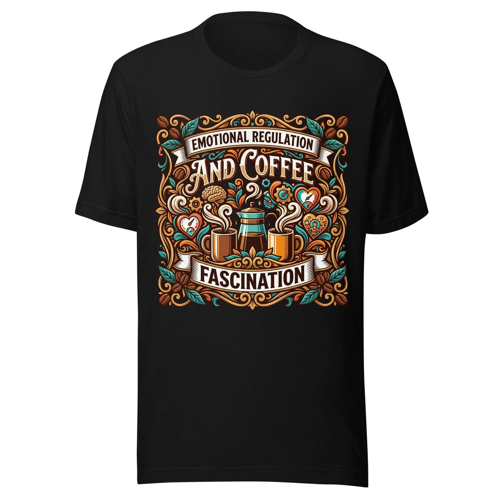 Emotional Regulation & Coffee Fascination - Unisex T Shirt - Sizes XS-2XL