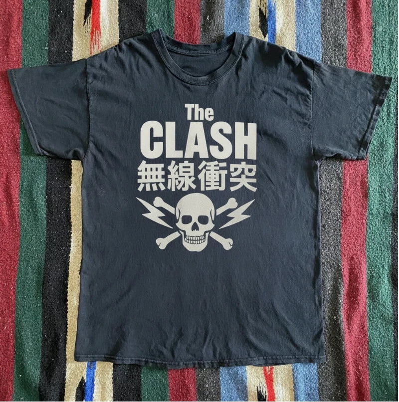 The Clash Japanese Skull Punk Rock Vintage Style T-Shirt Unisex S-5XL New Cotton