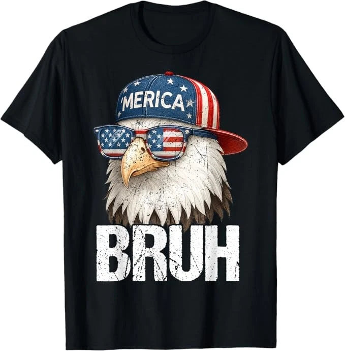 Bruh Fourth 4th of July Eagle American Patriotic Mens Boys T-Shirt