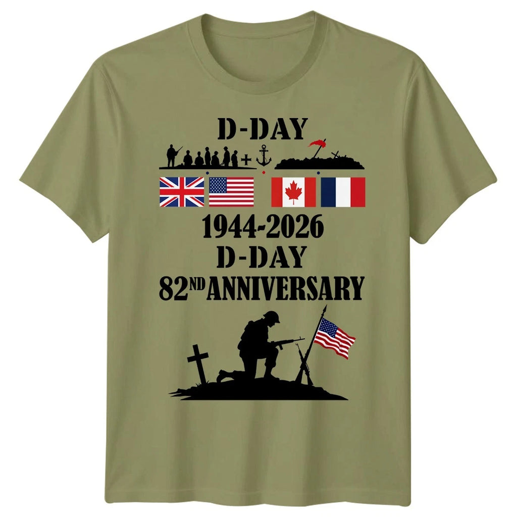 Family Soldier Design D-Day T-Shirt Tee 1944 World War II Normandy Military #DD