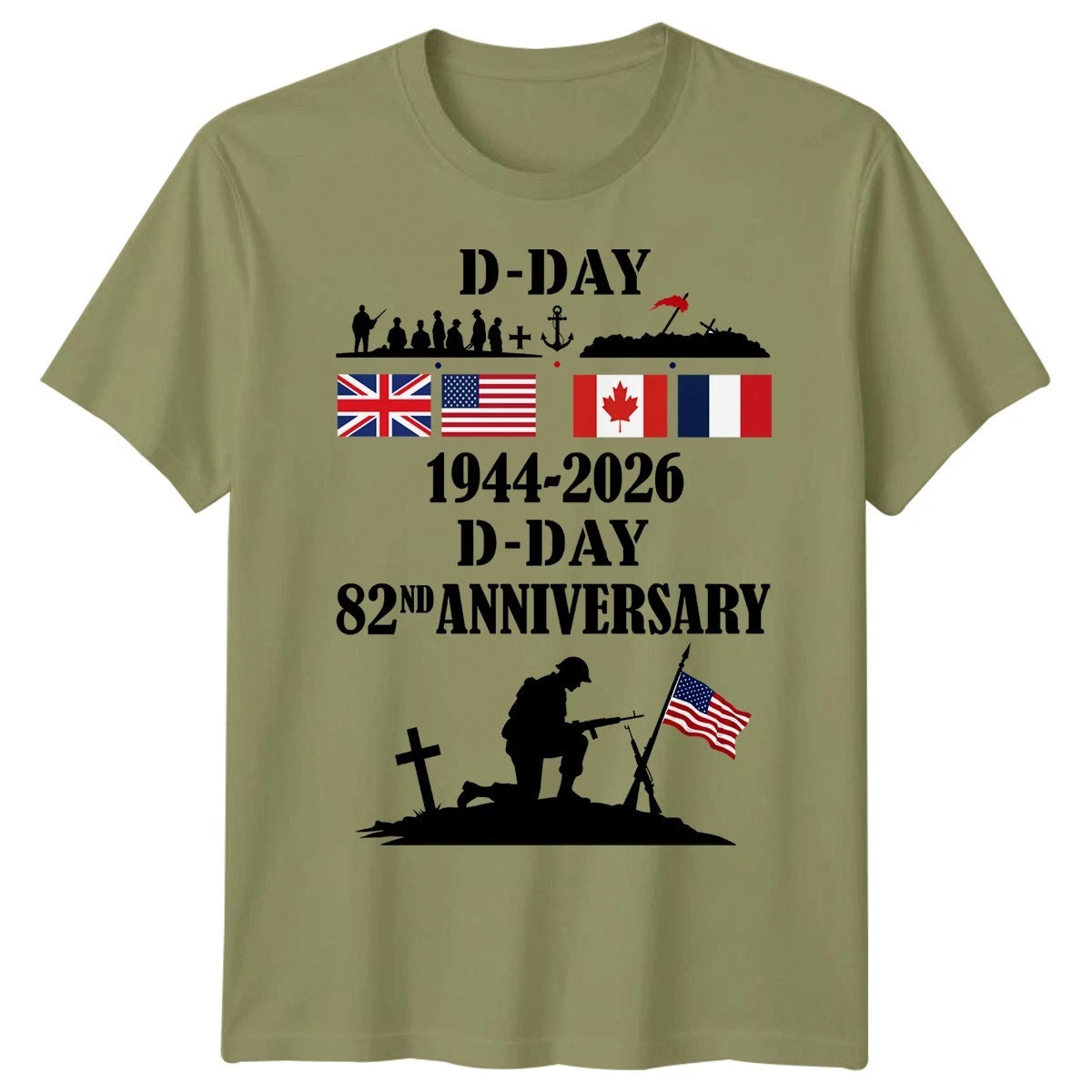 Family Soldier Design D-Day T-Shirt Tee 1944 World War II Normandy Military #DD