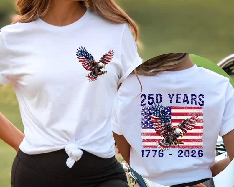 250 Years of Freedom Shirt 250th Anniversary America Tee, Patriotic Eagle USA