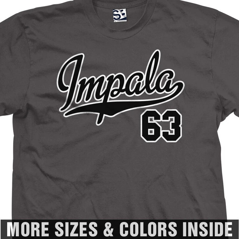 63 Impala PRO Script T-Shirt | 1963 SS Jersey Team Sports Logo Design Print Tee