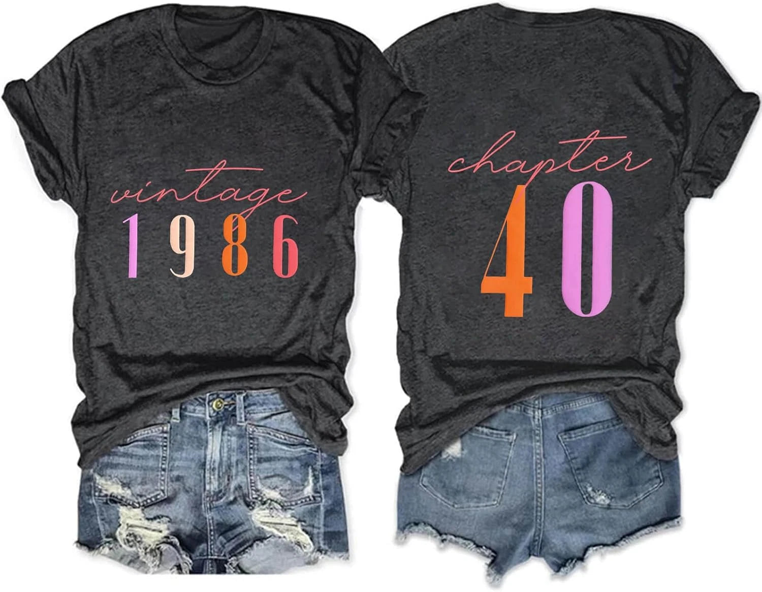 Vintage 1986 T Shirts for Women 40Th Birthday Gifts Born in 1986 Tshirt Retro Ca