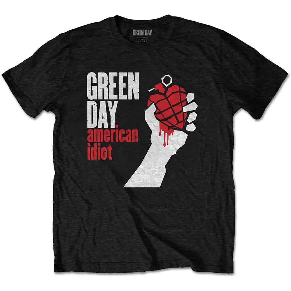 Green Day American Idiot Official T-Shirt Black Unisex Rock Band Tee S-5XL
