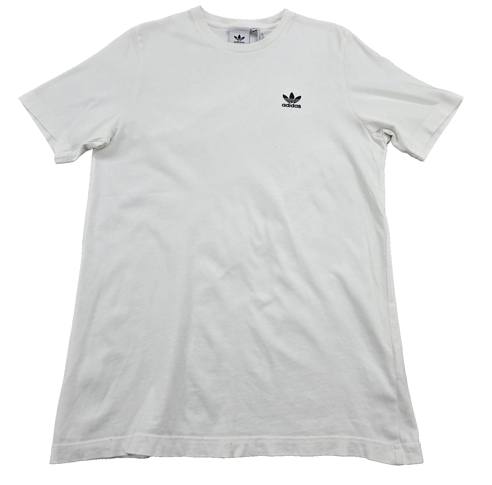 Adidas Men's White Trefoil T-Shirt M Cotton Crewneck