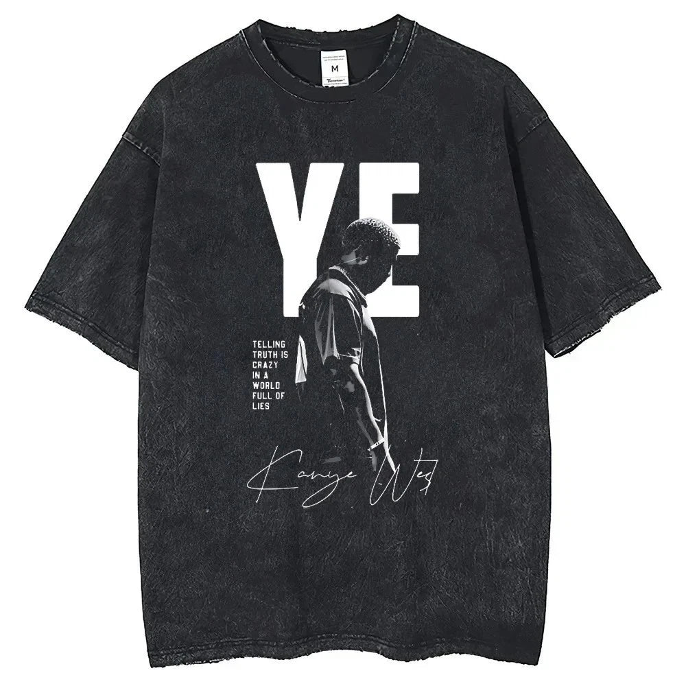 Kanye West Late Registration 2005 Tour Vintage Wash Cotton Hip Hop Tee Shirt