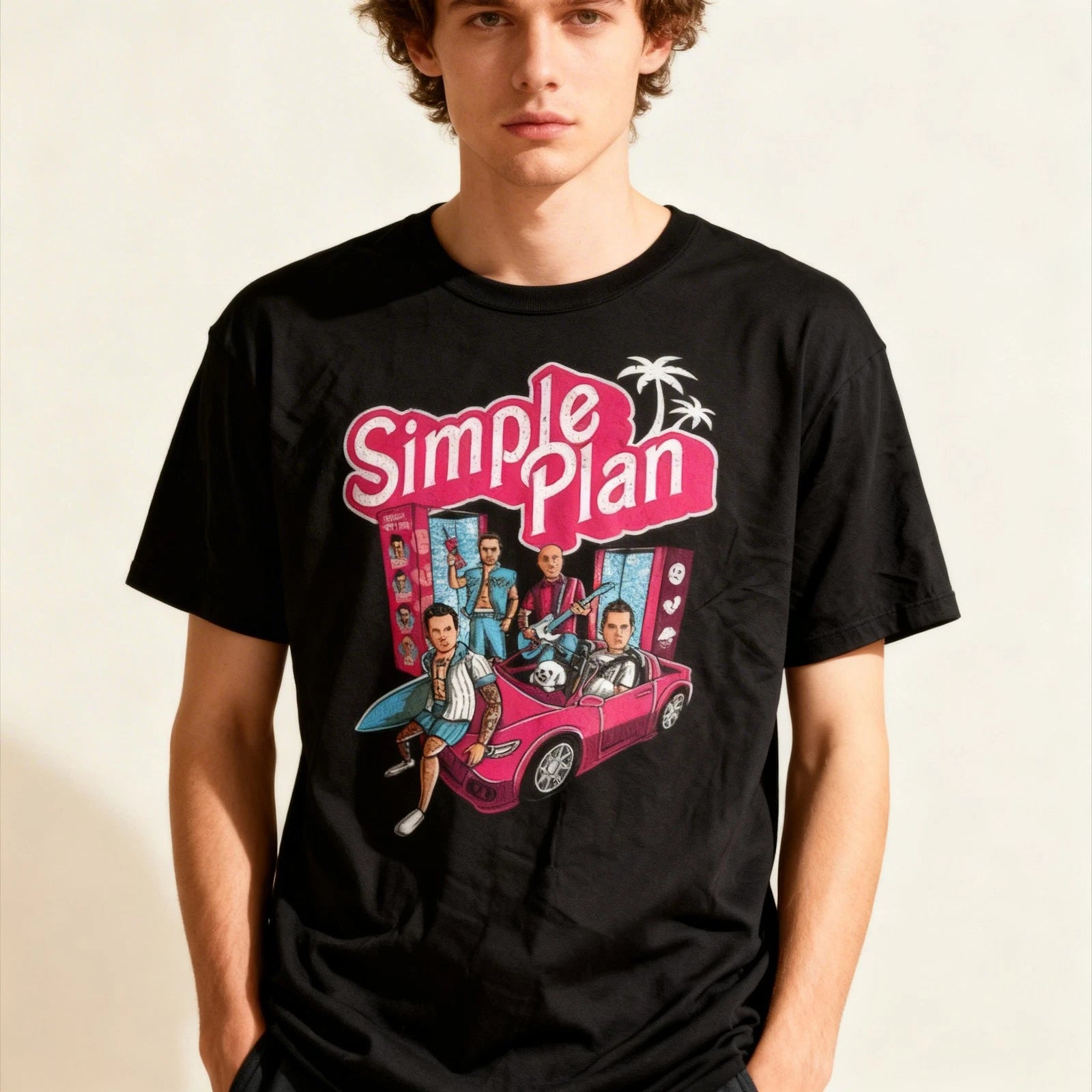 Simple Plan Tour 2023 Short Sleeve Black Cotton All Size Shirt