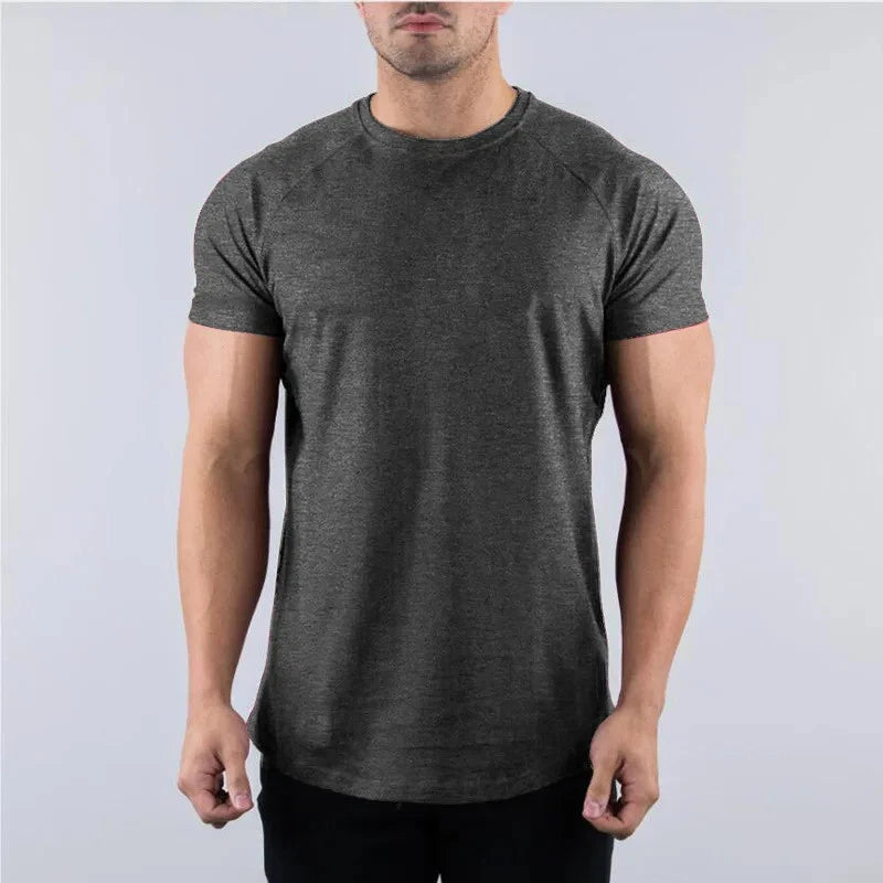 Men's Summer Muscle fit T-Shirt Short Sleeve Loose Mid Section Cotton Blend