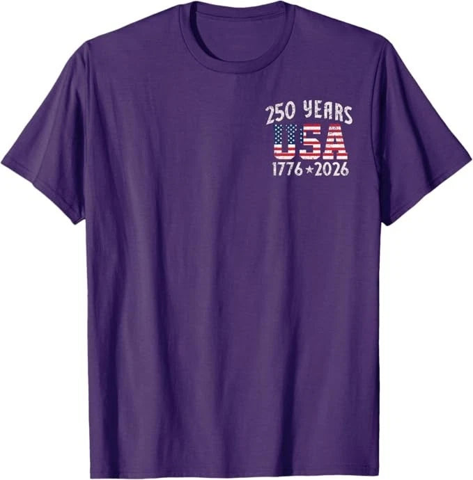 250 Years US Flag American 250th Anniversary Men Women Kids T-Shirt