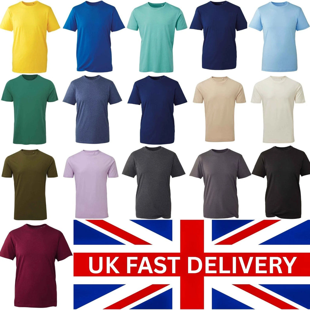 Men's Cotton Round Neck Short Sleeve T-Shirt Plain Tee AM010 Casual