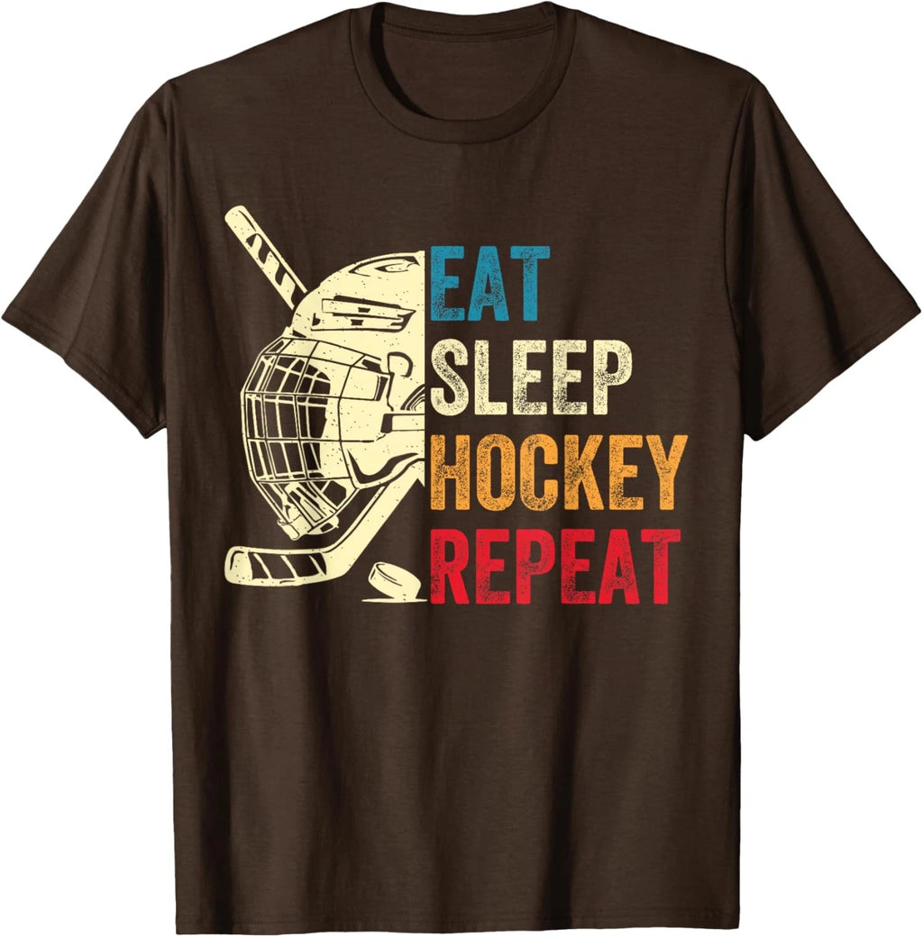 Ice Hockey Retro Vintage Eat Sleep Hockey Repeat Unisex T-Shirt