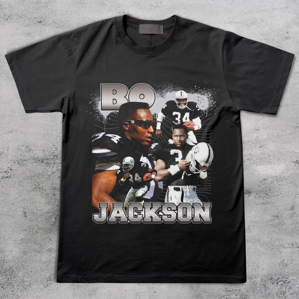 BO JACKSON UNISEX T SHIRT RAIDERS FOOTBALL TEE