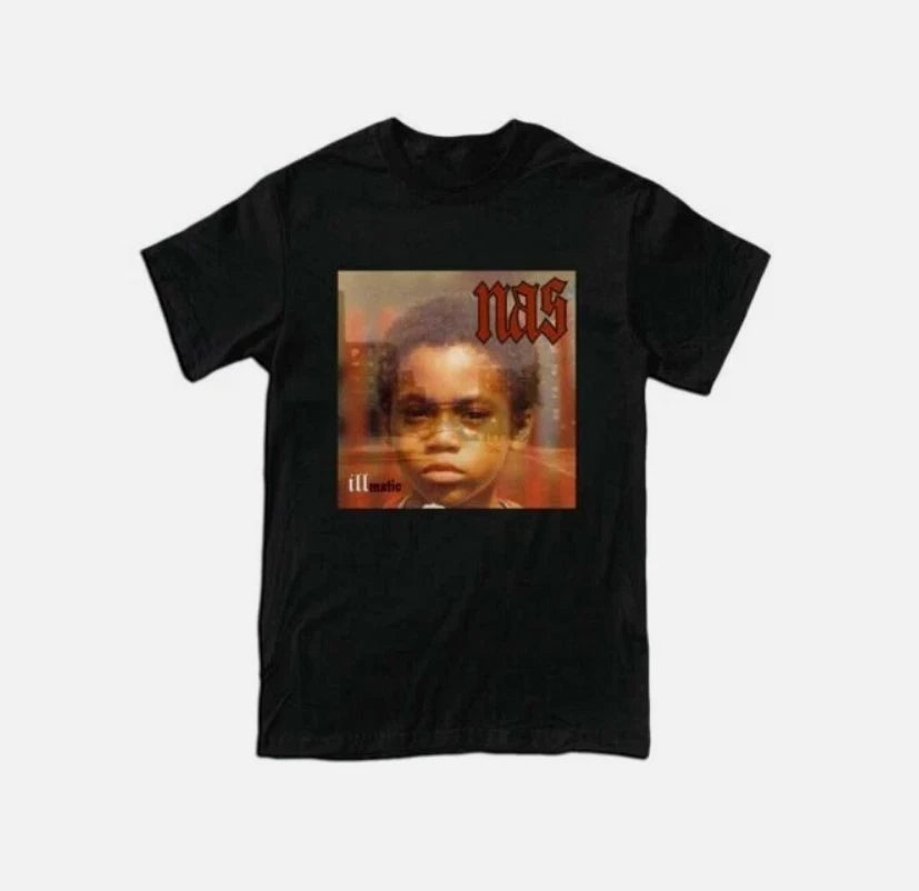 New Nas ill Nas illmatic Logo Men's T-shirt Tee Black White Size S-5XL