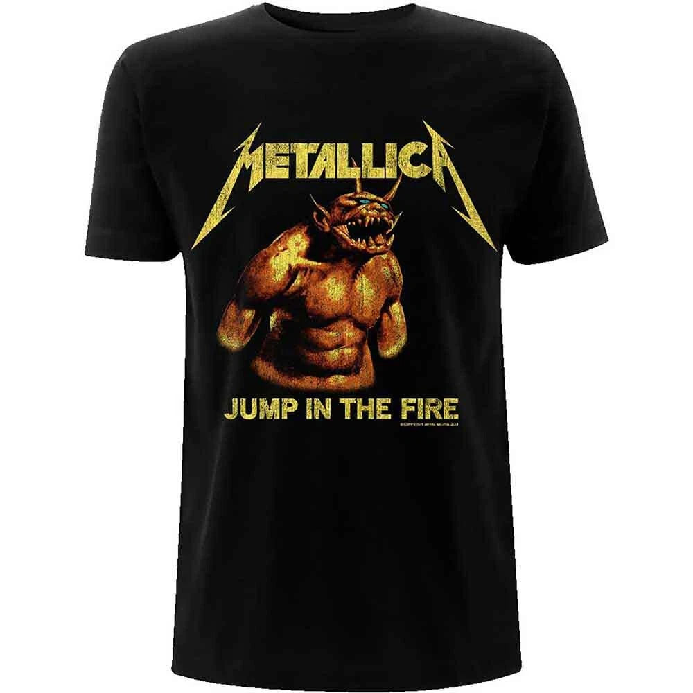 Metallica Jump In The Fire Vintage T-Shirt Black New