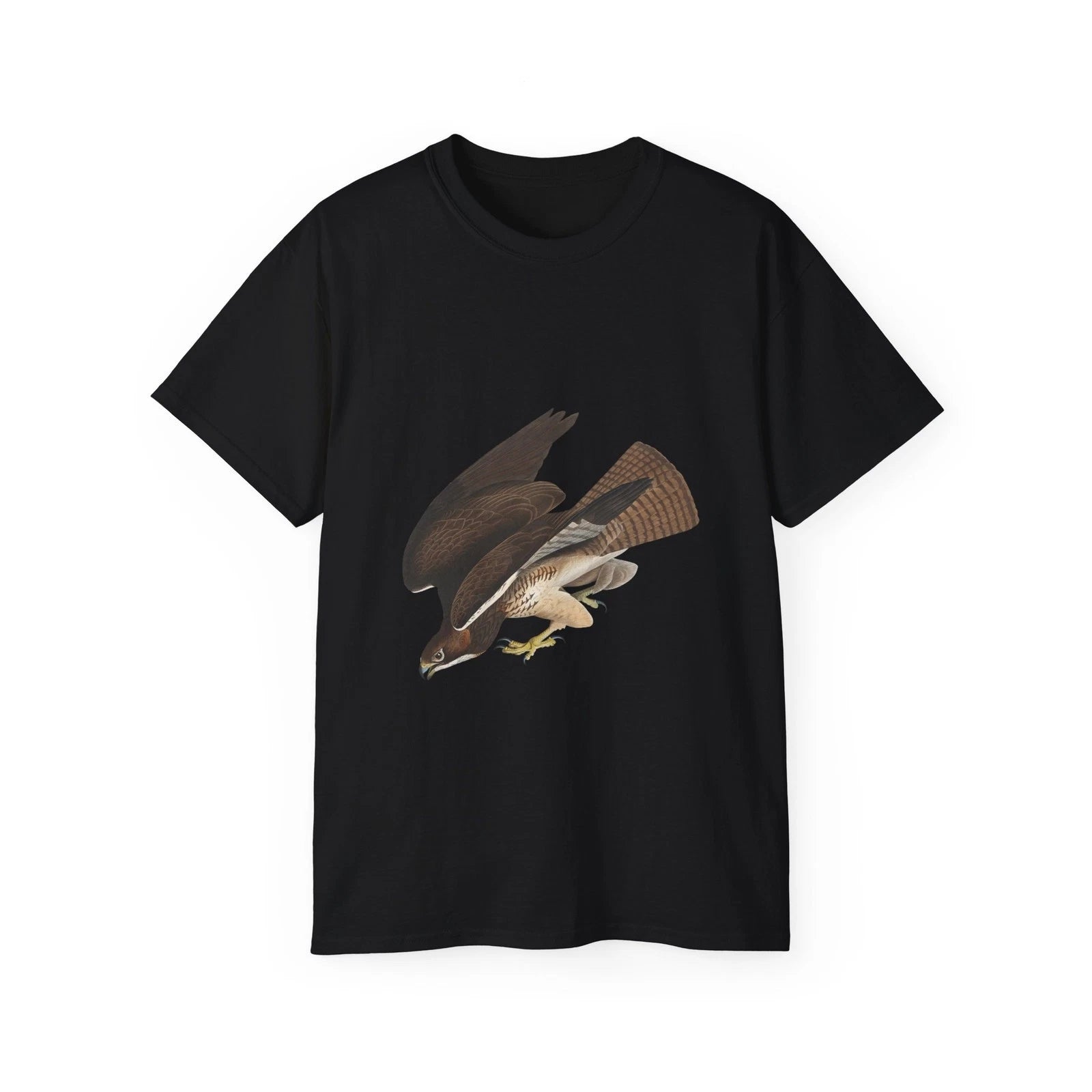 Bird Hawk Ornithology Sketch Cutout Nature | Custom Graphic T-Shirt