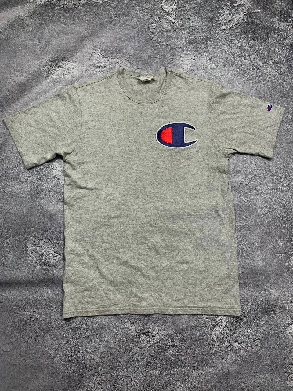 Vintage Champion T-Shirt Gray Men’s Size L Classic Logo Casual Streetwear