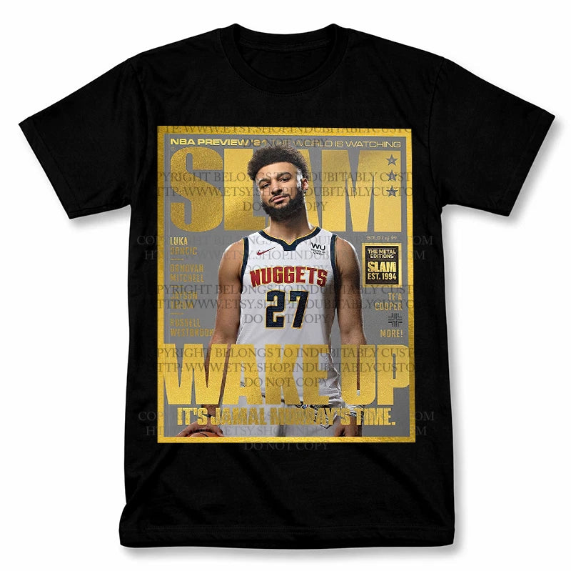 SLAM Jamal Murray Nuggets Graphic T Shirt Vintage Style Basketball Fan Tee