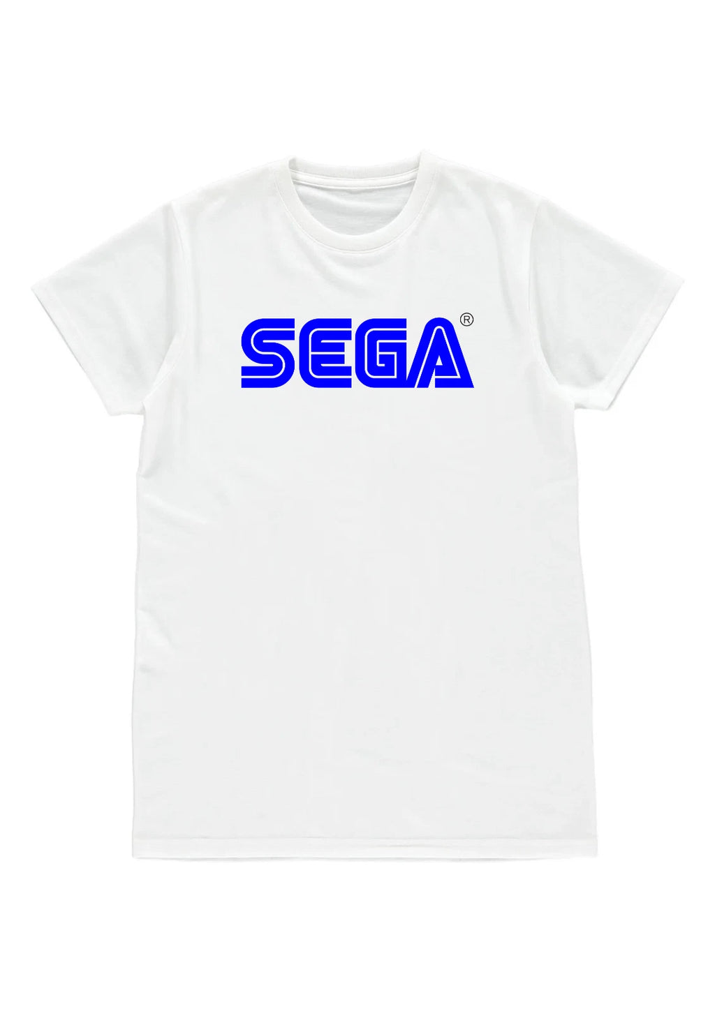 SEGA Logo T-Shirt White Blue Classic Retro Gaming Tee Short Sleeve Graphic Shirt