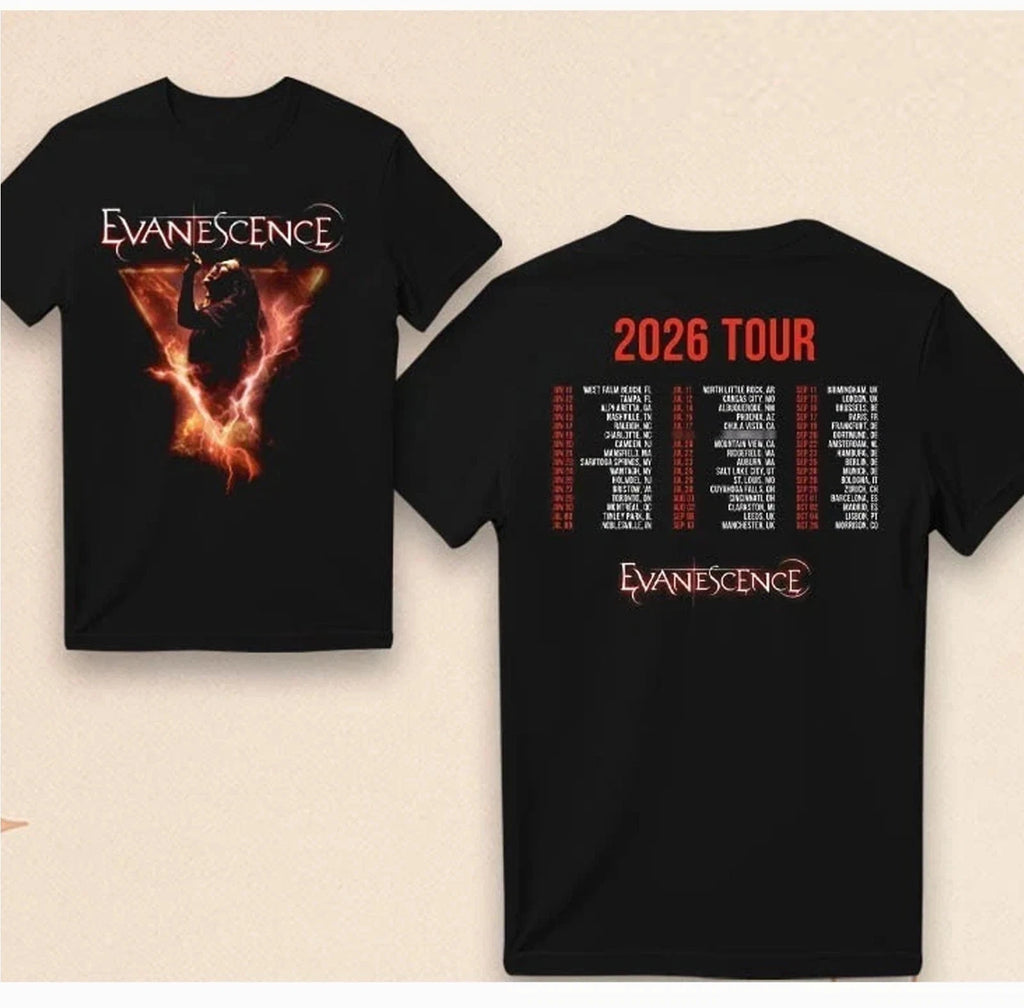 Evanescence 2026 Tour T-Shirt Fan Graphic Band Concert Tee S-5XL