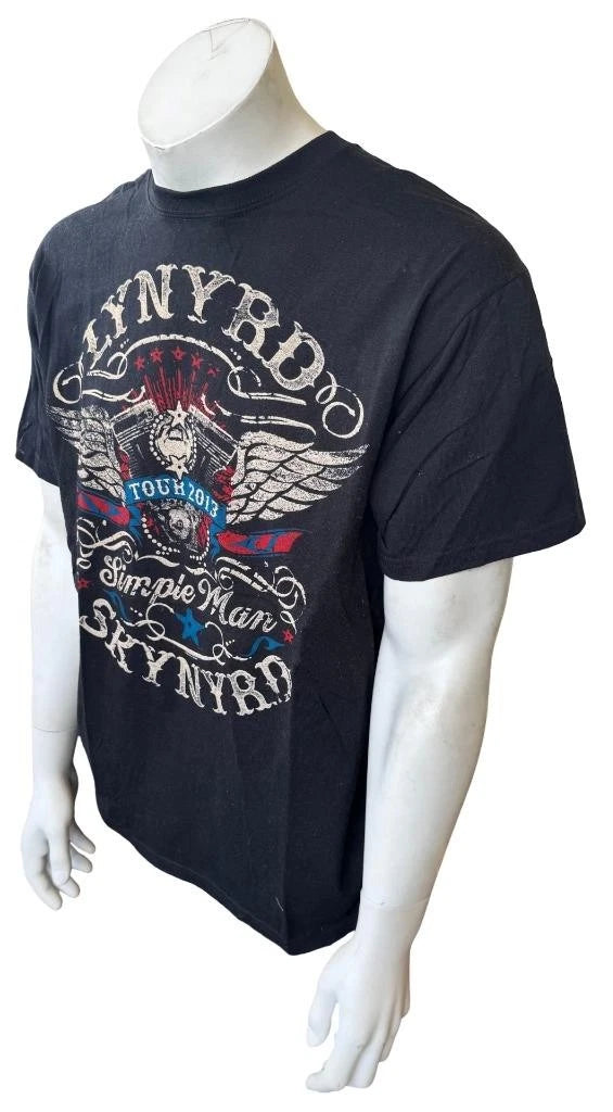 Anvil Men's Lynyrd Skynard Simple Man Tour 2013 Black Shirt Size Large