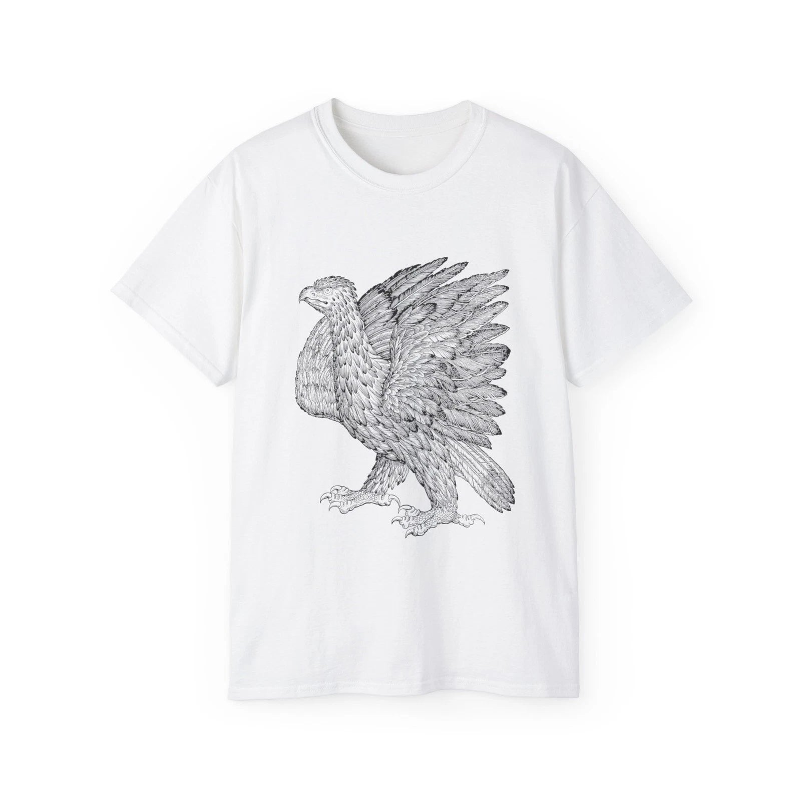 Eagle Bird Animal Ornithology Line Art | Custom Graphic T-Shirt