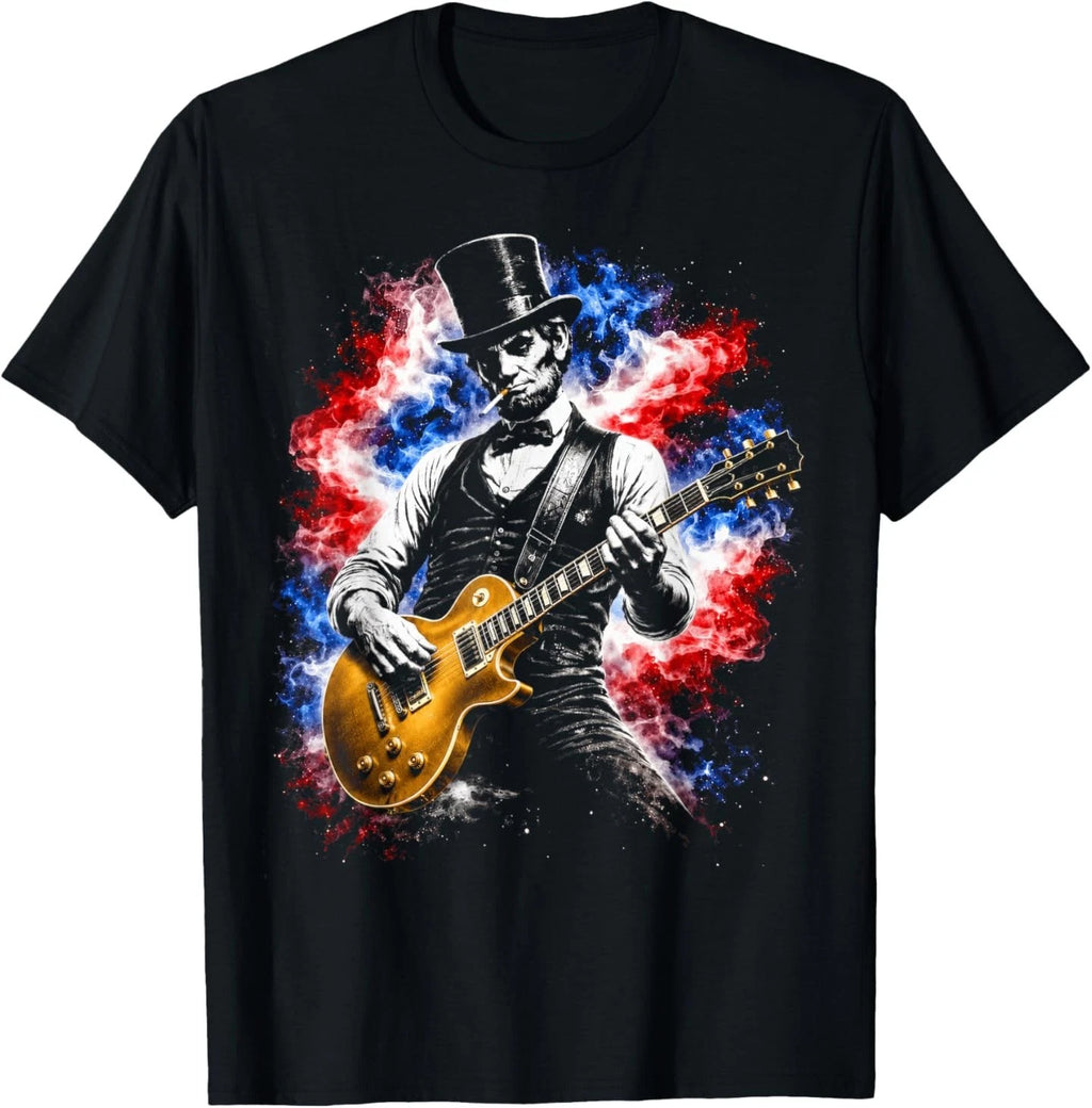 Abraham Lincoln Abe Lincoln Playing Guitar T-Shirt