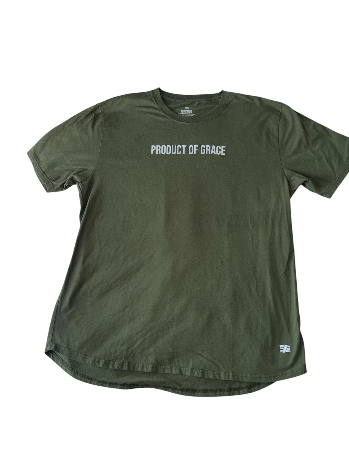 Product of Grace Short Sleeve Graphic T Shirt Men 3X Olive Green Art of Homage